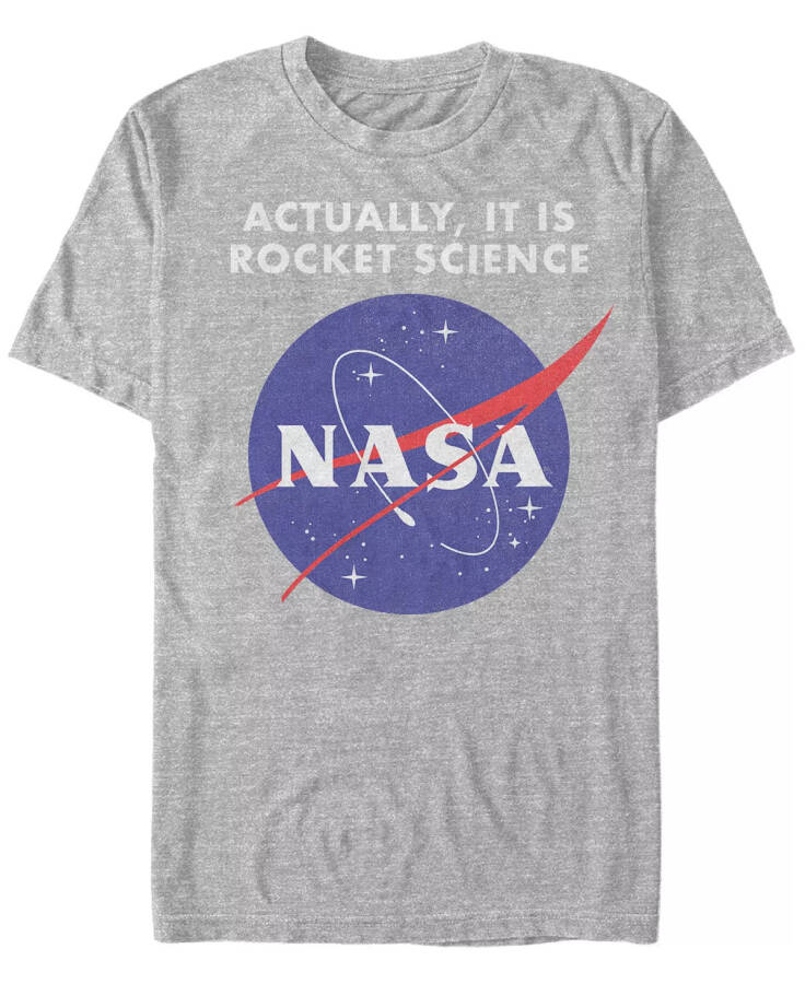 NASA Men's It Is Rocket Science Short Sleeve T-Shirt Athletic H - 1