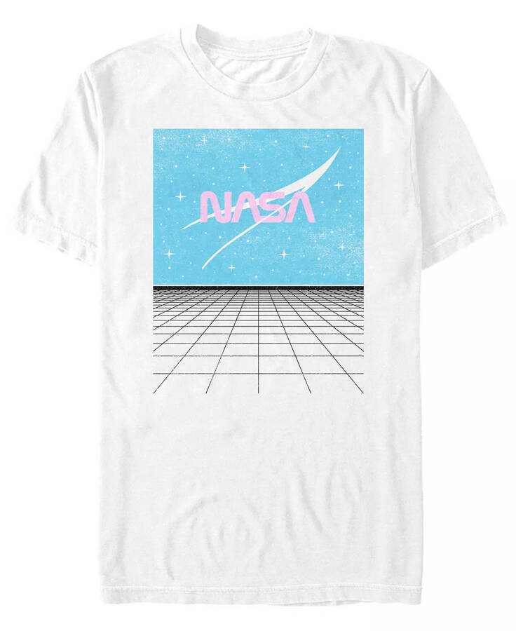 NASA Men's Space Grid Short Sleeve T-shirt White - 1