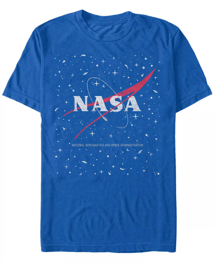 NASA Men's Star Base Logo Short Sleeve T-shirt - Royal - 2