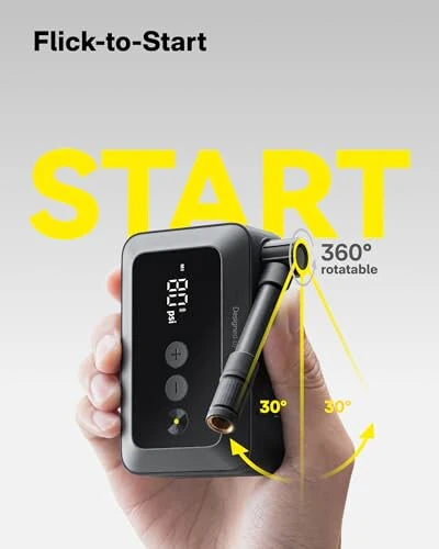 Насос HOTO Mini Bike Tire Pump, быстрое накачивание за 25 секунд, с манометром, 150PSI, портативный электрический насос для велосипедов с клапанами Presta и Schrader для дорожных, горных, электровелосипедов, мотоциклов. - 4