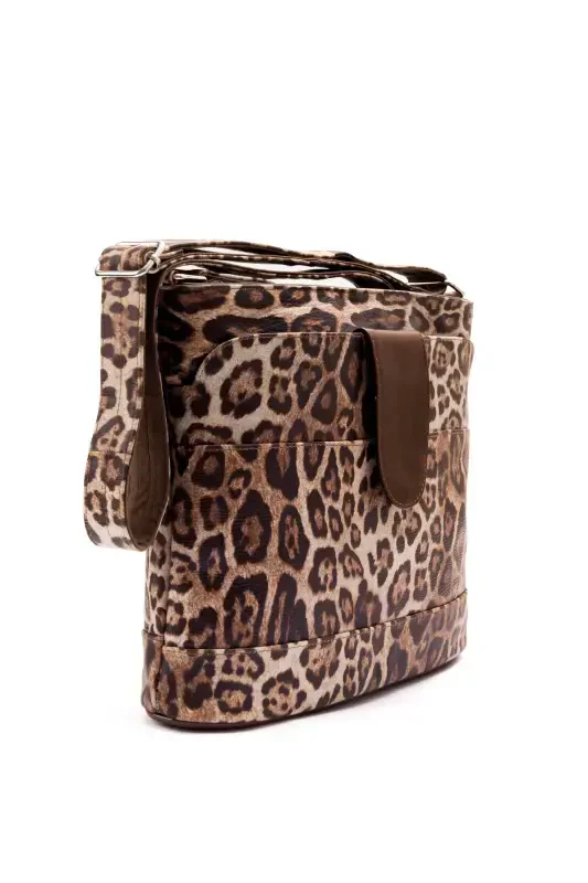 Настоящая кожа Crossbody Leopard почтальонская сумка-Леопард - 2