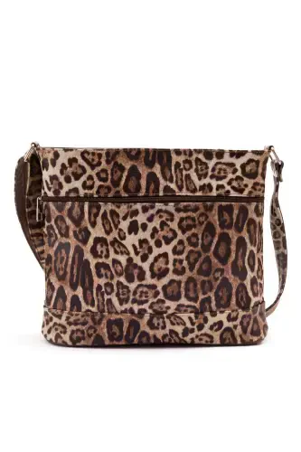 Настоящая кожа Crossbody Leopard почтальонская сумка-Леопард - 3