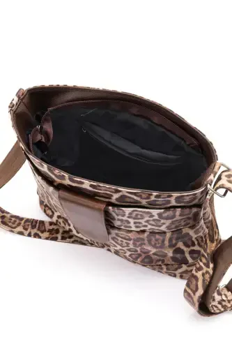 Настоящая кожа Crossbody Leopard почтальонская сумка-Леопард - 4