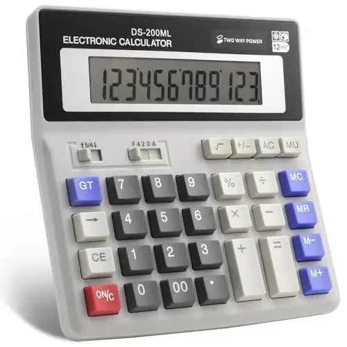 Настольный калькулятор Большой ЖК-дисплей 12-значный Большой номер, Крупные клавиши Стандартный калькулятор для офиса Бизнес Домашний - 1