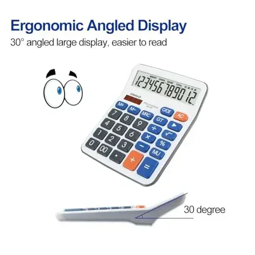 Настольный калькулятор Extra Large 5-Inch Clear LCD Display 12-Digit Big Number Button Office Calculator with Auto Sleep Function (OS-5M) - 6
