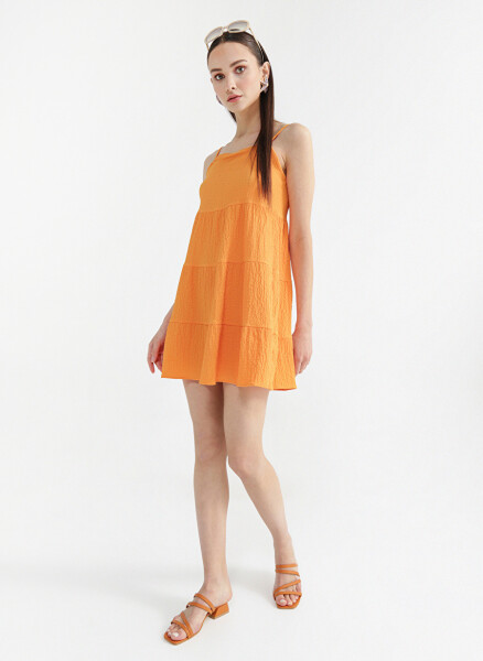 NASU Orange Square Neck Mini Wide Fit Armoured House Dress - 1