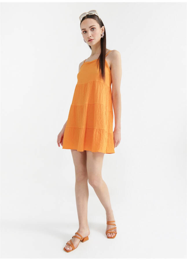 NASU Orange Square Neck Mini Wide Fit Armoured House Dress - 6