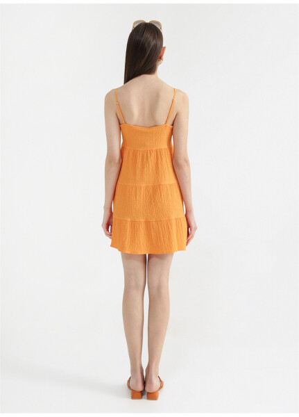 NASU Orange Square Neck Mini Wide Fit Armoured House Dress - 9