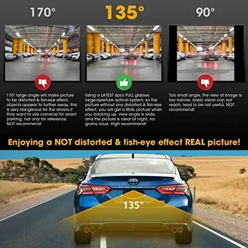 NATIKA Backup/Front/Side View Camera: No Distortion Effect Starlight Night Vision HD Metal Flush or Surface Mount CVBS | AHD Reverse Rear View Backup Camera for Cars Pickup Trucks SUVs RVs Vans - 2