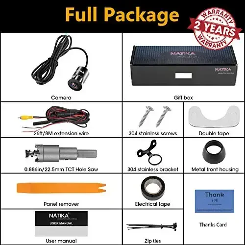 NATIKA Backup/Front/Side View Camera: No Distortion Effect Starlight Night Vision HD Metal Flush or Surface Mount CVBS | AHD Reverse Rear View Backup Camera for Cars Pickup Trucks SUVs RVs Vans - 7