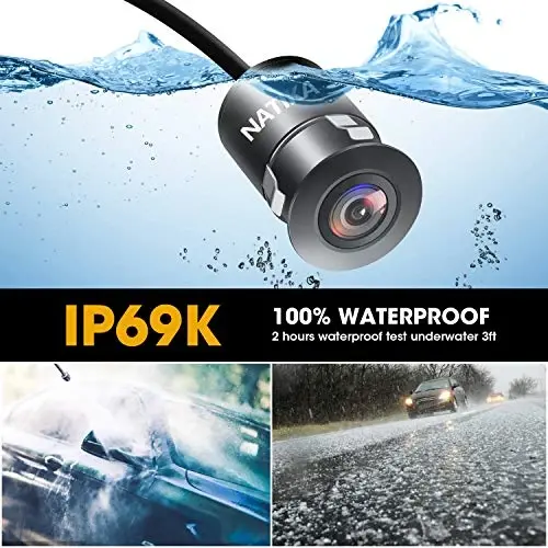 NATIKA Backup/Front/Side View Camera: No Distortion Effect Starlight Night Vision HD Metal Flush or Surface Mount 720P AHD and TVI Reverse Rear View Backup Camera for Cars Pickup Trucks SUVs RVs Vans - 10