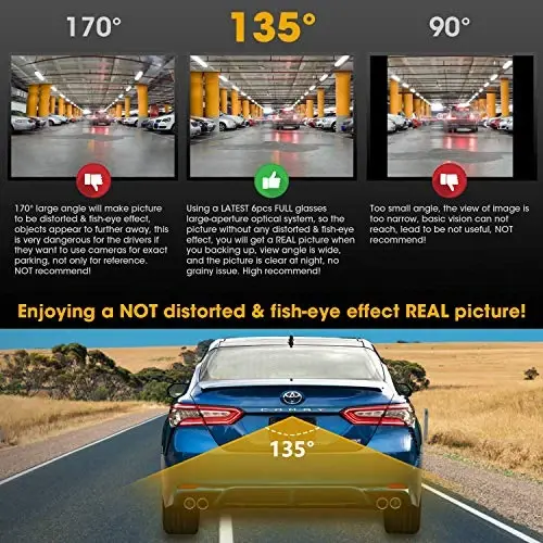 NATIKA Backup/Front/Side View Camera: No Distortion Effect Starlight Night Vision HD Metal Flush or Surface Mount 720P AHD and TVI Reverse Rear View Backup Camera for Cars Pickup Trucks SUVs RVs Vans - NATIKA (1)