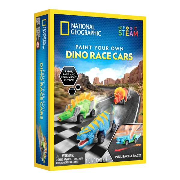 National Geographic Paint Your Own Dino Race Cars Art & Craft Kit for Child 8 Years and up - NATIONAL GEOGRAPHIC