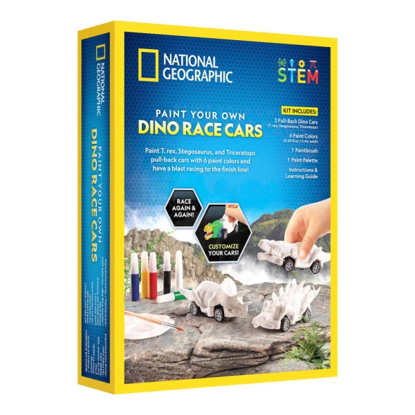 National Geographic Paint Your Own Dino Race Cars Art & Craft Kit for Child 8 Years and up - NATIONAL GEOGRAPHIC (1)