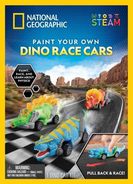 National Geographic Paint Your Own Dino Race Cars Art & Craft Kit for Child 8 Years and up - 3