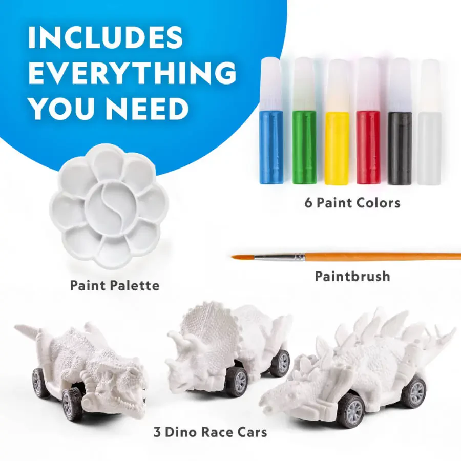 National Geographic Paint Your Own Dino Race Cars Art & Craft Kit for Child 8 Years and up - 7