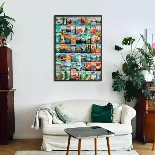 National Parks Puzzle for Adults 1000 Pieces, Travel Poster Landscape Puzzle Including Zion Yellowstone Yosemite, Nature Jigsaw Puzzles Scenery Mountain Scene - 3