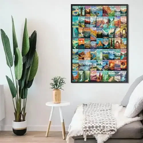 National Parks Puzzle for Adults 1000 Pieces, Travel Poster Landscape Puzzle Including Zion Yellowstone Yosemite, Nature Jigsaw Puzzles Scenery Mountain Scene - 4