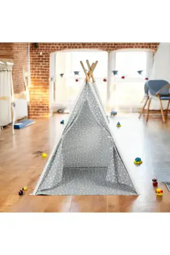 Native American Children's Play Tent House (Bottom Mat Width 75 Cm)-OWL - BIBEBE (1)