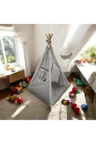 Native American Children's Play Tent House (Bottom Mat Width 75 Cm)-OWL - 3