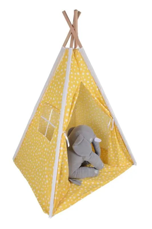 Native American Children's Play Tent House Play Tent - Yellow - 3