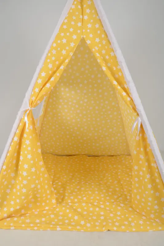 Native American Children's Play Tent House Play Tent - Yellow - 6