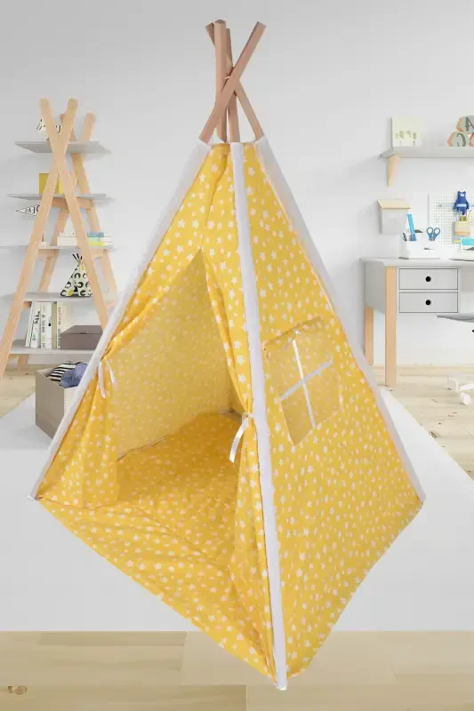 Native American Children's Playhouse Play Tent-Yellow - Modazone