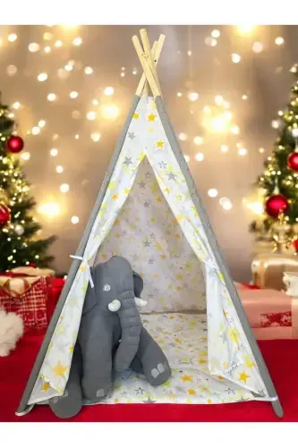 Native American Play Tent cream Organic Cotton Fabric-Ecru - 1