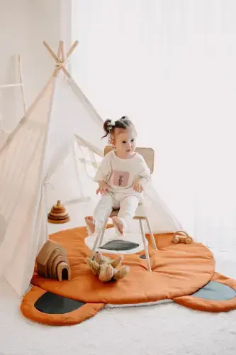 - Native American Play Tent + Play Mat (Playhouse + Play Mat) GRIZZLY BEAR-CINNAMON - 3