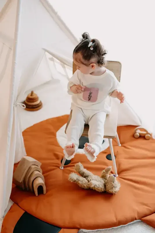 - Native American Play Tent + Play Mat (Playhouse + Play Mat) GRIZZLY BEAR-CINNAMON - 4