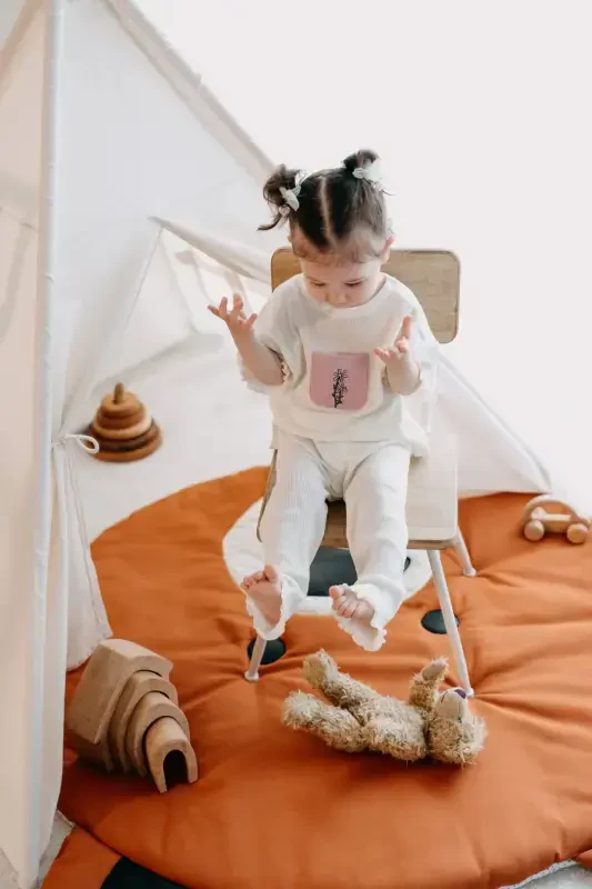 - Native American Play Tent + Play Mat (Playhouse + Play Mat) GRIZZLY BEAR-CINNAMON - 5