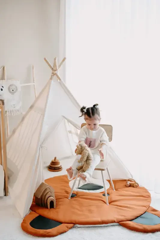 - Native American Play Tent + Play Mat (Playhouse + Play Mat) GRIZZLY BEAR-CINNAMON - 6