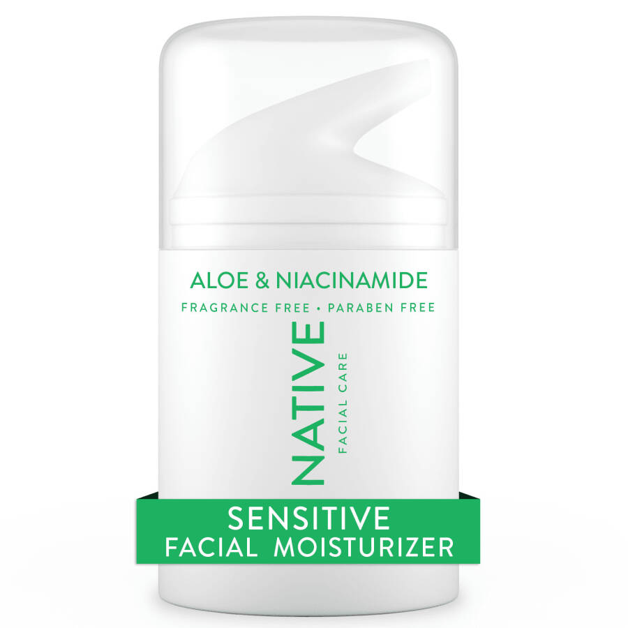 Native Facial Moisturizer for Sensitive Skin with Aloe and Niacinamide, Unscented, 1.7 oz - 11