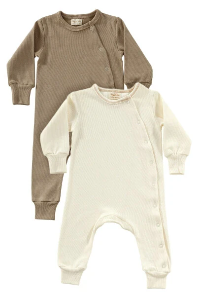 Native Unisex 2 qismli organik paxta chaqaloq va bolalar uchun rompers 2 qadoq - TINYLAMB