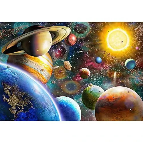 Nattork Jigsaw Puzzle Kattalar Yoshlar Oila Kosmik Sayohatchi Quyosh Tizimi Puzzle Bo'laklari Bir-biriga Mukammal Mos Keladi - 1