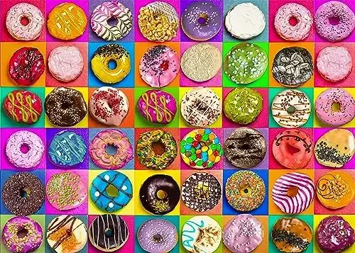 Nattork Jigsaw Puzzles 500 Pieces for Adults, Families (Donuts) Pieces Fit Together Perfectly - 1