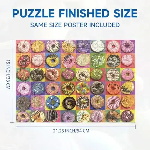Nattork Jigsaw Puzzles 500 Pieces for Adults, Families (Donuts) Pieces Fit Together Perfectly - 3