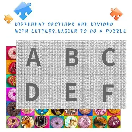 Nattork Jigsaw Puzzles 500 Pieces for Adults, Families (Donuts) Pieces Fit Together Perfectly - 4