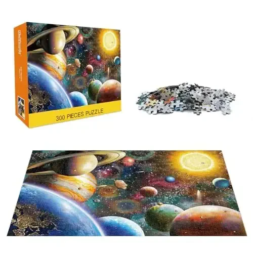 Nattork Jigsaw Puzzles bolalar yosh kattalar oilalari uchun 300 dona (Kosmik sayohatchi, Quyosh tizimi) Bo'laklar bir-biriga mukammal mos keladi - 6