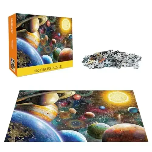 Nattork Jigsaw Puzzle 500 Pieces for Adults Youth Family Space Traveler Solar System Puzzle Pieces Fit Together Perfectly - NATTORK (1)