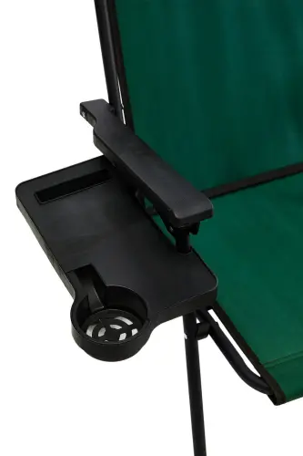 Natura 2 Adet Kamp Sandalyesi Katlanır Piknik Sandalye Dikdörtgen Bardaklıklı Yeşil-Yeşil - 5