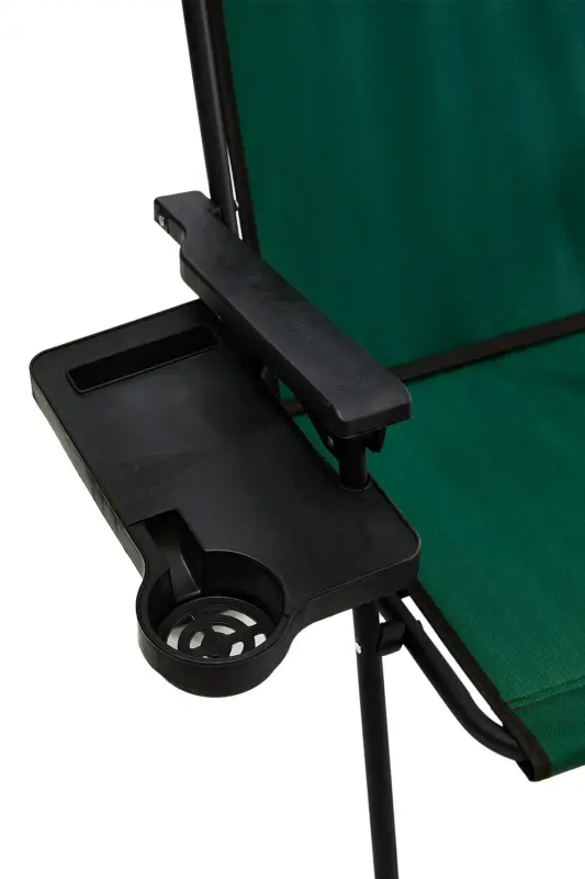 Natura 2 Adet Kamp Sandalyesi Katlanır Piknik Sandalye Dikdörtgen Bardaklıklı Yeşil-Yeşil - 5