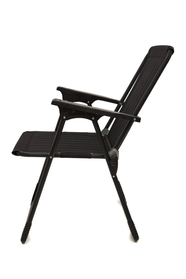 Natura 2 Pack Folding Camping Picnic Chair with Rectangular Cup Holder Black - 3