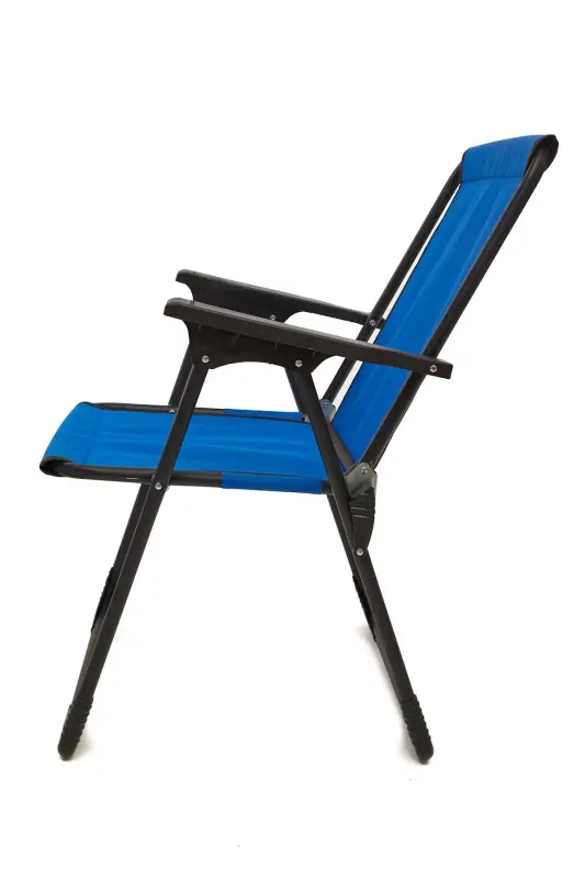 Natura 2 Pcs Camping Chair Foldable Picnic Chair Rectangular with Cup Holder Blue-Blue - 3