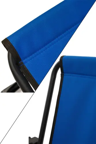 Natura 2 Pcs Camping Chair Foldable Picnic Chair Rectangular with Cup Holder Blue-Blue - 4