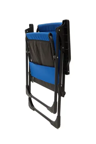 Natura 2 Pcs Camping Chair Foldable Picnic Chair Rectangular with Cup Holder Blue-Blue - 6