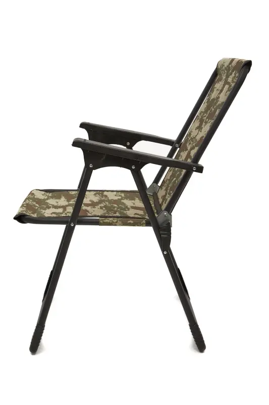 Natura 2 Pcs Camping Chair Foldable Picnic Chair Rectangular with Cup Holder Camouflage-Camouflage - 5