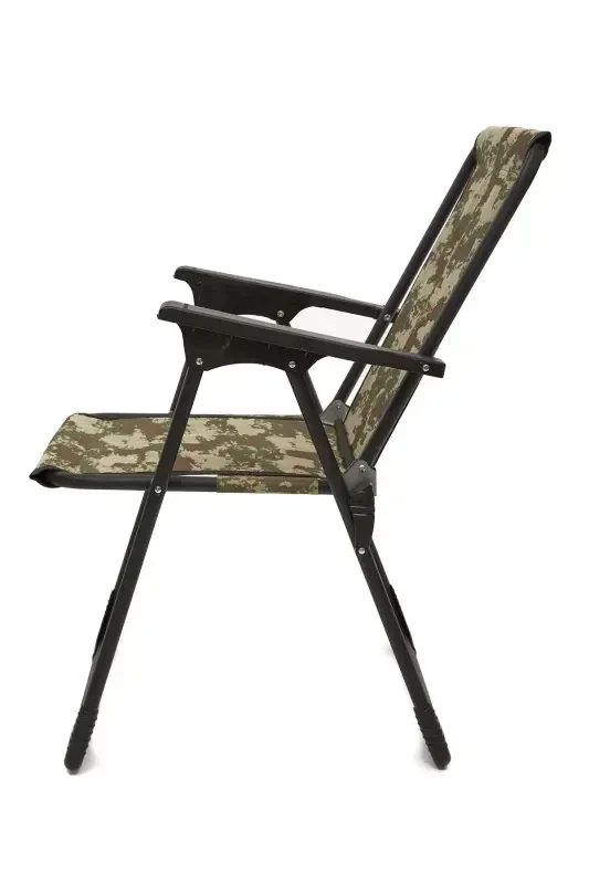 Natura 2 Pcs Camping Chair Foldable Picnic Chair Rectangular with Cup Holder Camouflage-Camouflage - 4
