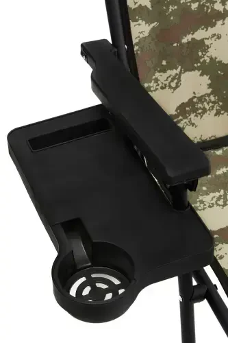 Natura 2 Pcs Camping Chair Foldable Picnic Chair Rectangular with Cup Holder Camouflage-Camouflage - 5
