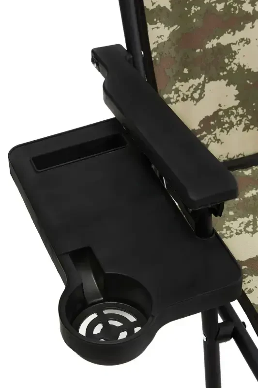 Natura 2 Pcs Camping Chair Foldable Picnic Chair Rectangular with Cup Holder Camouflage-Camouflage - 5